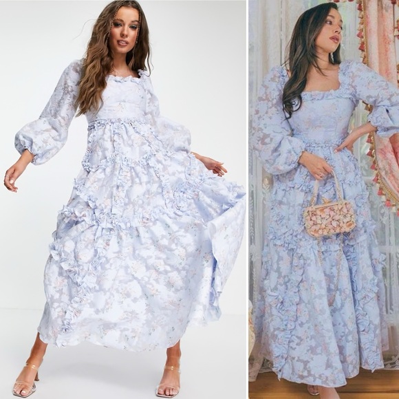 NWOT Needle & Thread Summer Blossom Milkmaid Maxi Dress Size 8 US - Picture 4 of 16